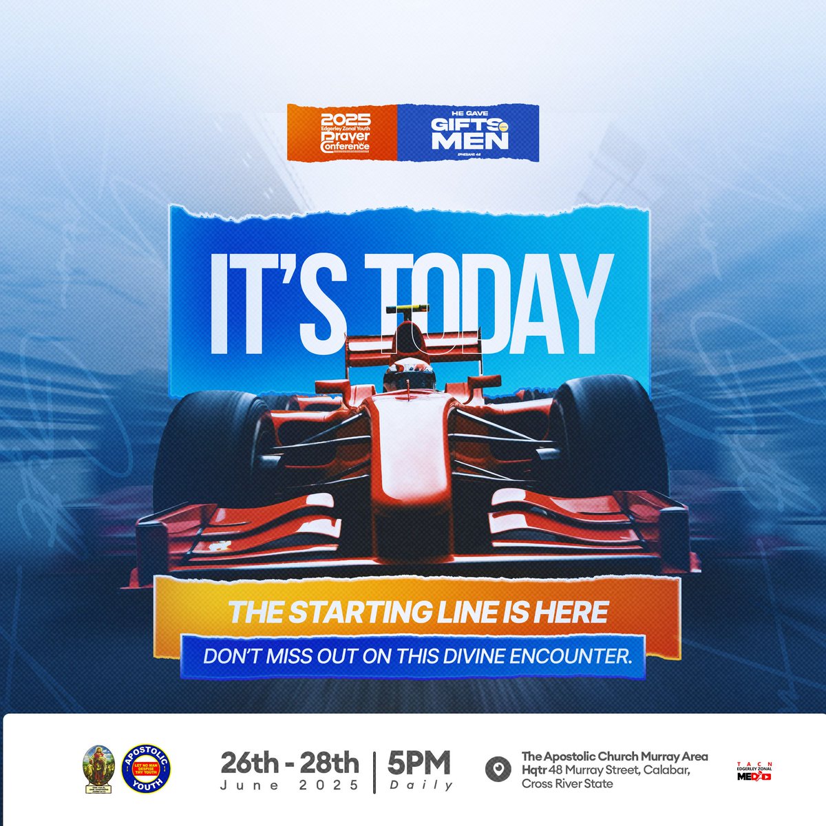 TACEdgerleyZone's tweet photo. 🔥IT’S HERE! D-DAY IS NOW!🔥
Prayer Conference 2025 has officially begun.

The heavens are open, the atmosphere is charged, and the Spirit of God is ready to move mightily. Today is not just another day ,it’s a divine appointment.

#TACNService
#EZYPC2025
#EZM https://t.co/NaZCiFloJJ
