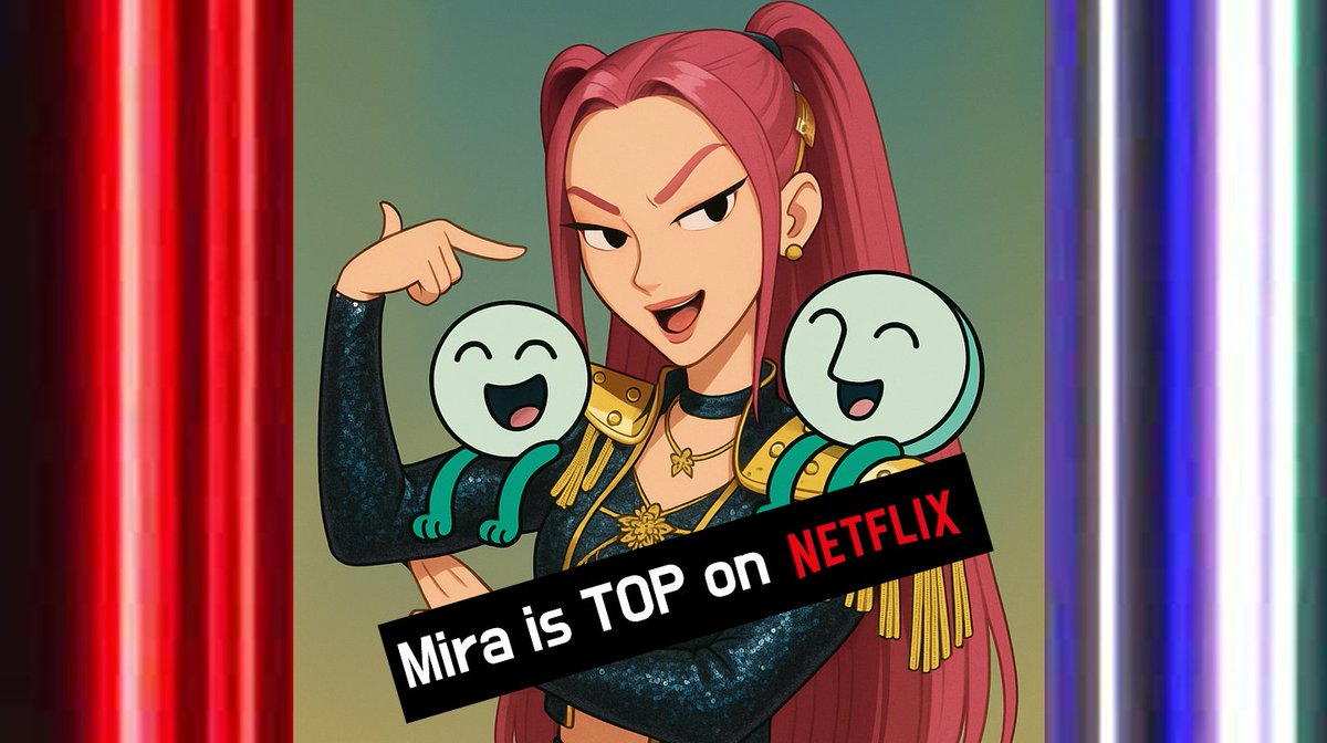 🔥 Mira(<a href="/Mira_Network/">Mira</a> ) is lucky

Mira shares the same name as the lead character in Netflix’s top-ranked K-POP Demon Hunters. We should turn this into a meme. What if we claim that Mira’s pet or cute sidekick is named Veri?

In the story, Mira is on a mission to find and defeat
