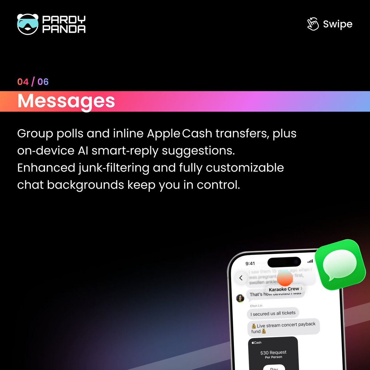 PardyPanda's tweet photo. From the stunning Liquid Glass effect on Lock &amp; Home screens, smarter FaceTime, and upgraded Camera tools to intuitive settings and accessibility every detail feels refined and futuristic.

#AppleEcosystem #FutureOfiOS #TechUpdate #DigitalExperience #UXDesign #PardyPandaStudios https://t.co/IexqObdLJx