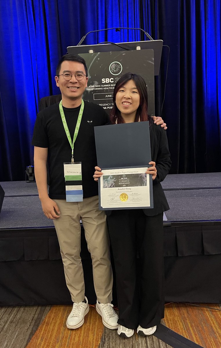 So proud of my sophomore student researcher Annabel <a href="/kamm_lab/">KammLab</a> <a href="/MIT/">Massachusetts Institute of Technology (MIT)</a> for winning the FIRST place at the <a href="/ASMEdotorg/">ASME.org</a> SBC (<a href="/SB3Corg/">SB3C Organizers</a>) 2025 BS-level Student Paper Competition!!!