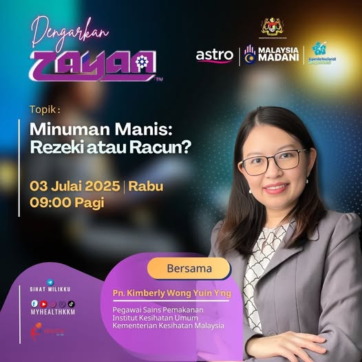 Minuman Manis: Rezeki atau Racun?

Dengarkan di Zayan FM esok pada pukul 9.00 pagi bersama  Pn. Kimberly Wong Yuin Y’ng, Pegawai Sains Pemakanan dari Institut Kesihatan Umum, KKM
#MalaysiaSihat