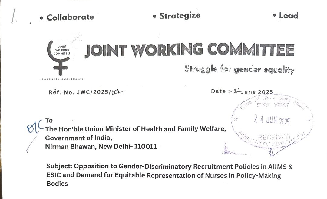 All India Unemployed Nurses Struggle Committee (@aiunsc_official) on Twitter photo Dear JWC Leaders
On 24th June 2025, a Joint Memorandum was officially submitted to Hon'ble Union Minister of health and family welfare <a href="/MoHFW_INDIA/">Ministry of Health</a> and ministry of labour and employment following the successful culmination of the Darna Demonstration at Jantar Mantar, New Delhi, Dear JWC Leaders
On 24th June 2025, a Joint Memorandum was officially submitted to Hon'ble Union Minister of health and family welfare <a href="/MoHFW_INDIA/">Ministry of Health</a> and ministry of labour and employment following the successful culmination of the Darna Demonstration at Jantar Mantar, New Delhi,
