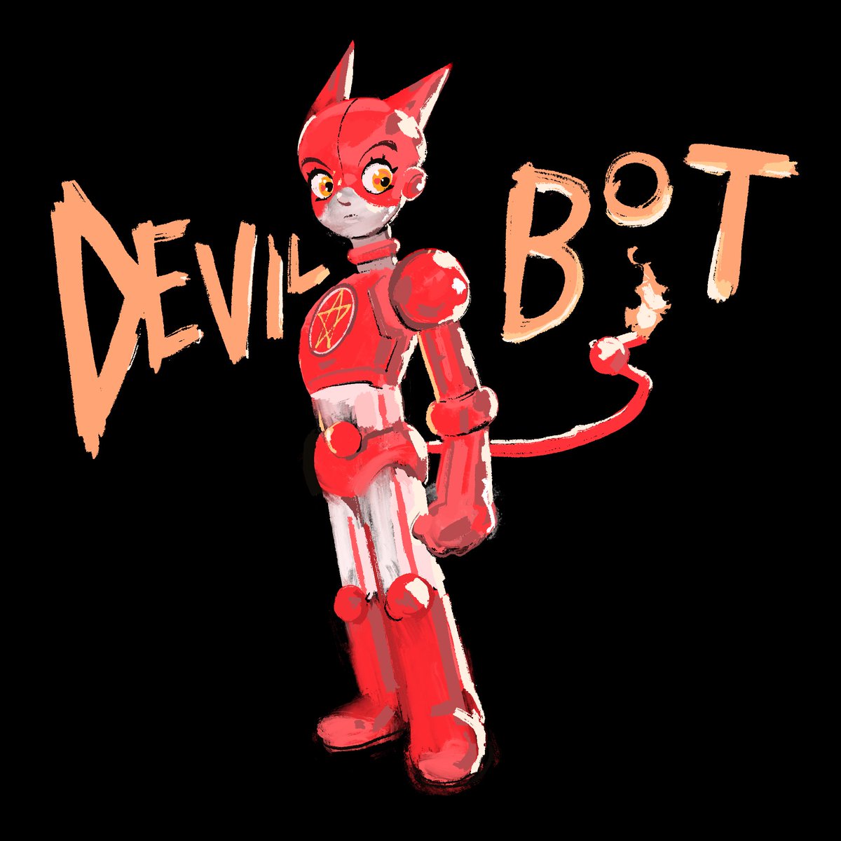 ianlaser's tweet image. Devil Bot! Occult meets Tezuka style robots #illustration #cartoon #art