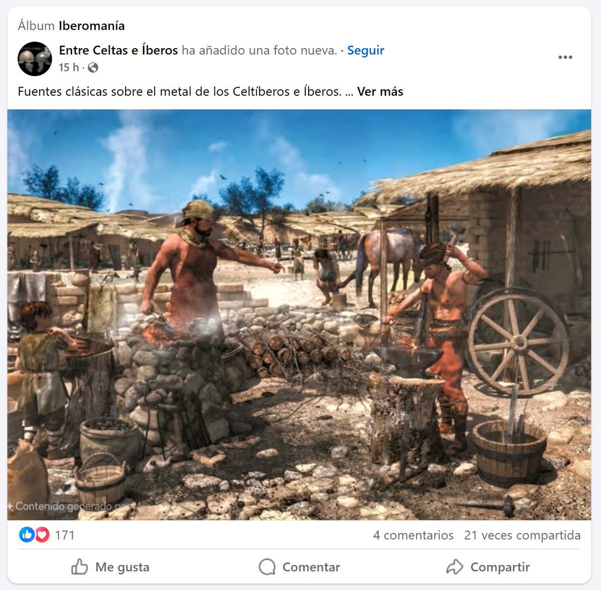 Ayer esta publicación en Facebook llamó mi atención. En la esquina inferior izquierda una marca de agua: "✨Contenido generado por IA". ¿El problema? ¡NO ES IA! Os cuento otra forma en la que se está robando el trabajo.👇