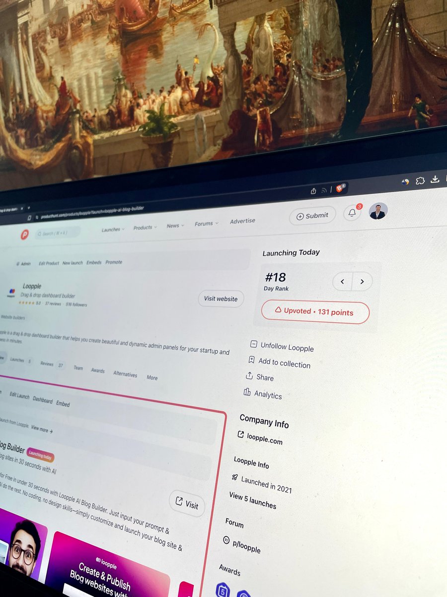"It ain't much, but it's honest work."

Jokes aside, thank you all for your support &amp; feedback on the Loopple AI Blog Builder launch on <a href="/ProductHunt/">Product Hunt 😸</a>! 🚀

loopple.com/ai-blog-builder