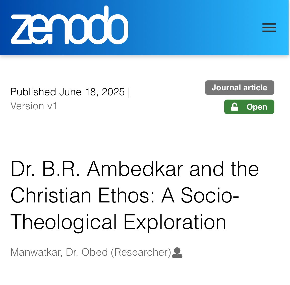 It’s a joy to share that after a long wait my Peer Reviewed Article is published in academic journal.

Here’s the Direct Link for the article. 

zenodo.org/records/156559…
