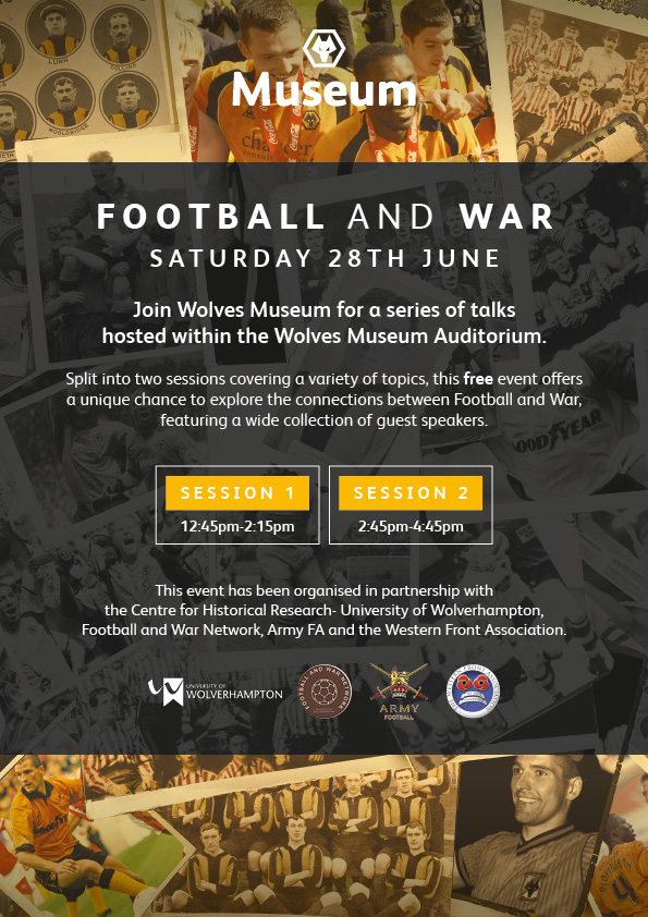 Football and War (@footballandwar) on Twitter photo 2 days to go until the next <a href="/Armyfa1888/">Army FA</a>, <a href="/TheWFA/">Western Front Association</a>, <a href="/footballandwar/">Football and War</a> & <a href="/wlv_uni/">University of Wolverhampton</a> supported event takes place in partnership with <a href="/Wolves/">Wolves</a> Museum on the 28th June. It is a free entry event. Sign up for tickets @ bit.ly/43q5xa1 2 days to go until the next <a href="/Armyfa1888/">Army FA</a>, <a href="/TheWFA/">Western Front Association</a>, <a href="/footballandwar/">Football and War</a> & <a href="/wlv_uni/">University of Wolverhampton</a> supported event takes place in partnership with <a href="/Wolves/">Wolves</a> Museum on the 28th June. It is a free entry event. Sign up for tickets @ bit.ly/43q5xa1