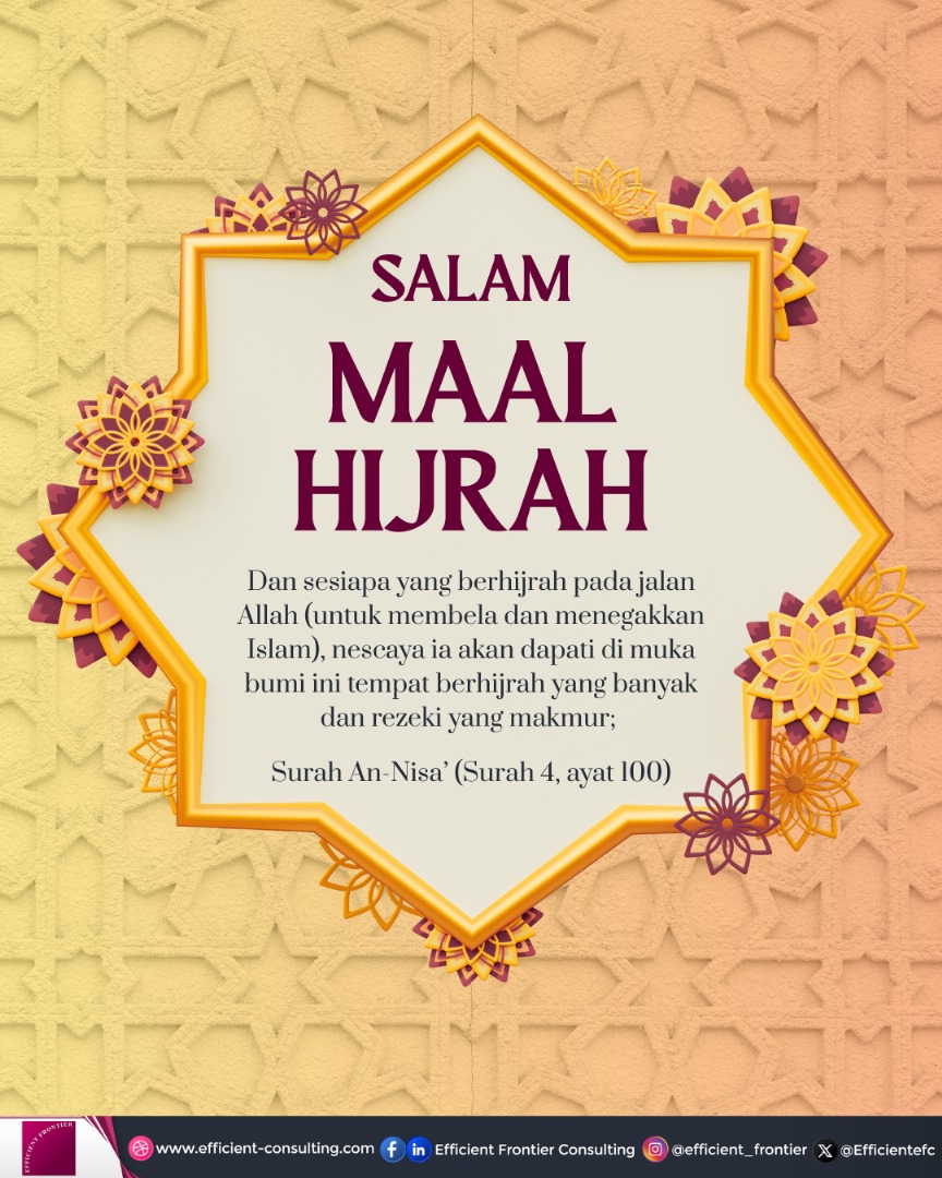 Efficientefc's tweet image. Salam Maal Hijrah 🌙
May this new beginning bring us peace, blessings, and strength to become better versions of ourselves.