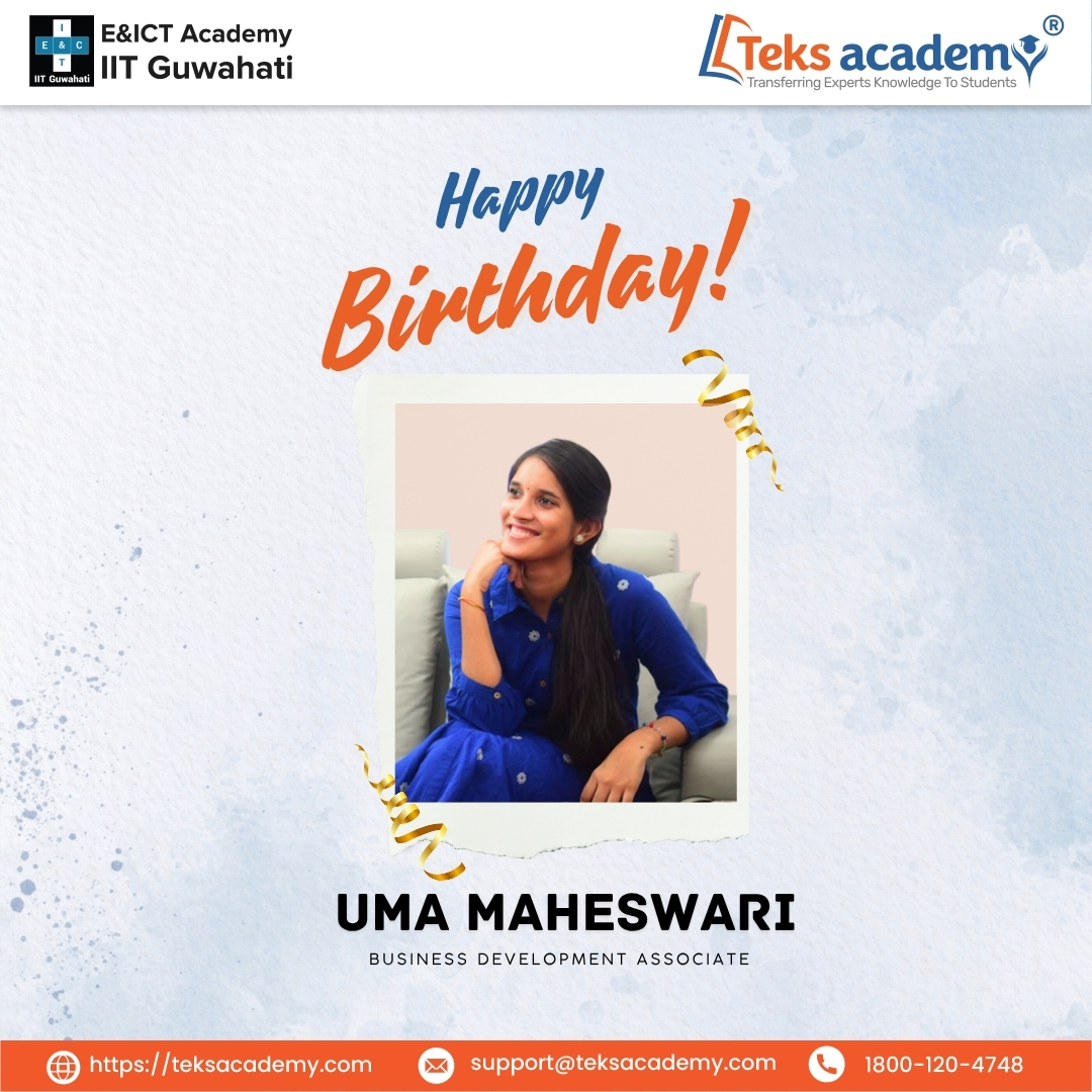 TeksAcademy's tweet photo. Happy Birthday Uma Maheswari🎂🎉🥳🍰!

#happybirthday #birthday #employee #employeebirthday #hbd #businessdevelopmentassociate #studentcounselor #birthdaycelebrations #cakecutting #birthdayparty #teksacademy #birthdaycake #counselor #specialday #TeamTeks #birthdayjoy #hyderabad https://t.co/090gERBIVd
