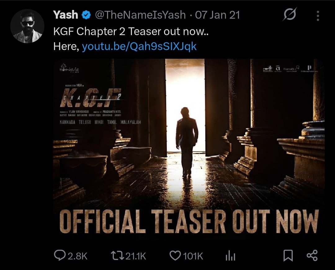 sachi_1933's tweet image. Peak Reach in 2 days ... 💥💥💥💥
Jan 8th 2026 idu repeat agbeku @TheNameIsYash .. 🤞🤞🤞
#YashBOSS #ToxicTheMovie #Kgf2