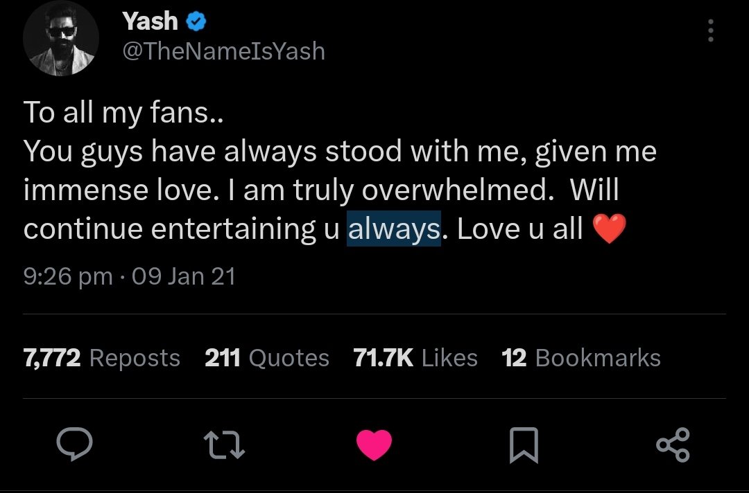 sachi_1933's tweet image. Peak Reach in 2 days ... 💥💥💥💥
Jan 8th 2026 idu repeat agbeku @TheNameIsYash .. 🤞🤞🤞
#YashBOSS #ToxicTheMovie #Kgf2