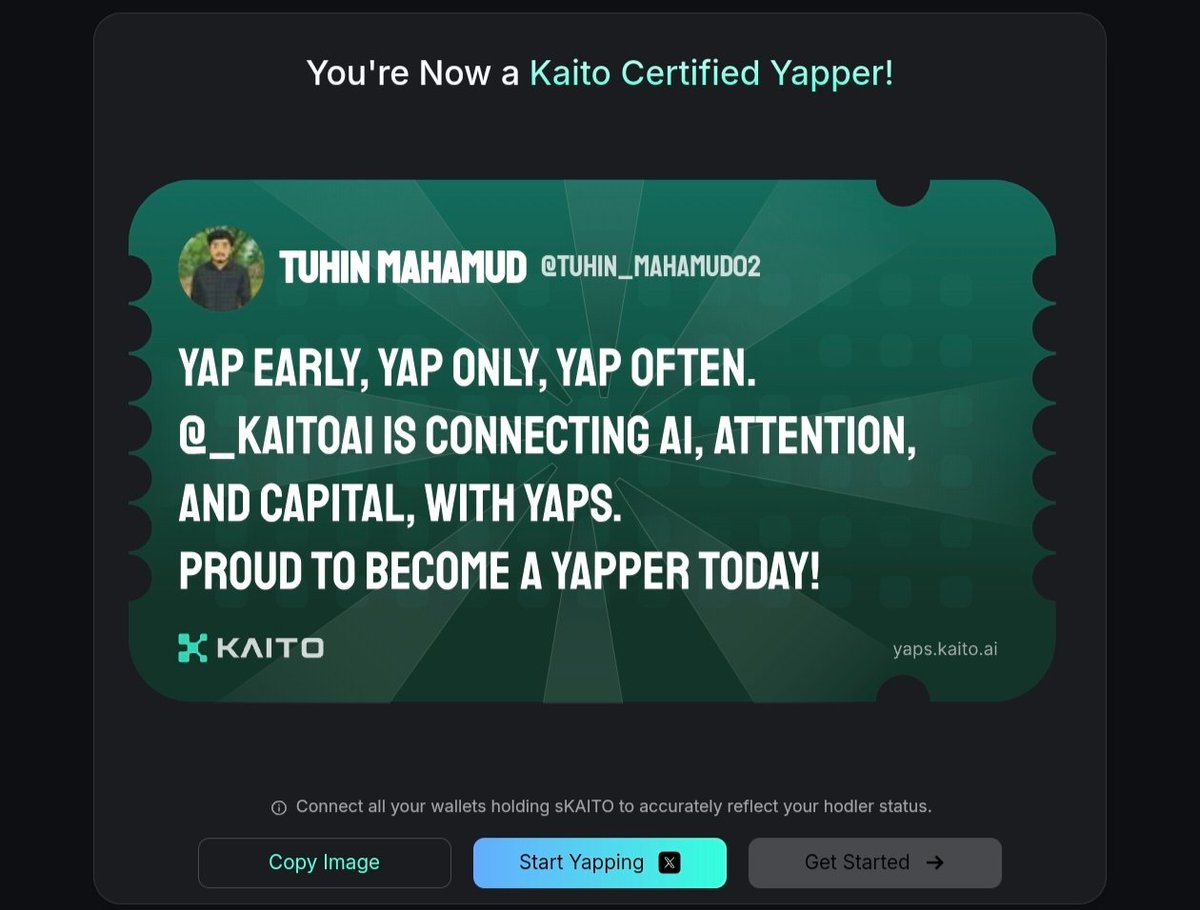 TUHIN MAHAMUD (@tuhin_mahamud02) on Twitter photo Yap early, yap only, yap often.
<a href="/KaitoAI/">Kaito AI ๐</a> is connecting AI, attention and capital with Yaps.
Just claimed my social card and I'm accumulating Yap points in real-time.
Claim yours ๐ yaps.kaito.ai/referral/16548โฆ Yap early, yap only, yap often.
<a href="/KaitoAI/">Kaito AI ๐</a> is connecting AI, attention and capital with Yaps.
Just claimed my social card and I'm accumulating Yap points in real-time.
Claim yours ๐ yaps.kaito.ai/referral/16548โฆ