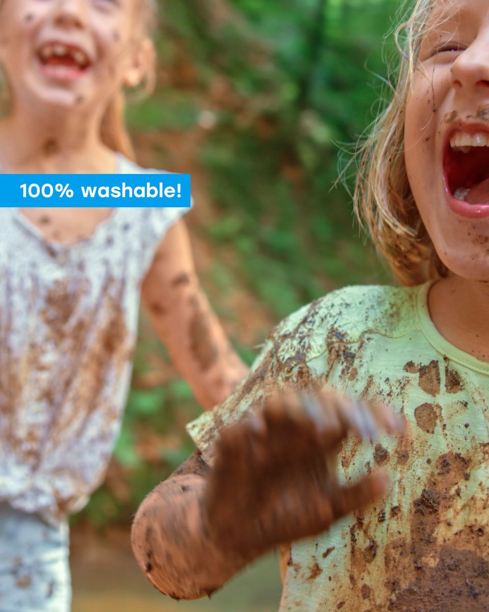 Messy? Yes.
100% washable? Also yes. 🌧️

Mud play is more than dirt—it’s discovery.
Children explore, imagine, and grow through every squelch and splash.
🌱 Sensory development
🧠 Creative thinking
💚 Emotional wellbeing

Let them get muddy—it all washes off, but the benefits