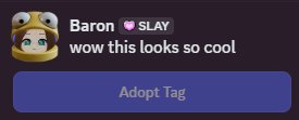 TheSlayerBaron's tweet photo. I got the Discord tag SLAY :D I hope you like it ❤️ you can use it by being part of my discord :3 https://t.co/4m2LgJxLQF