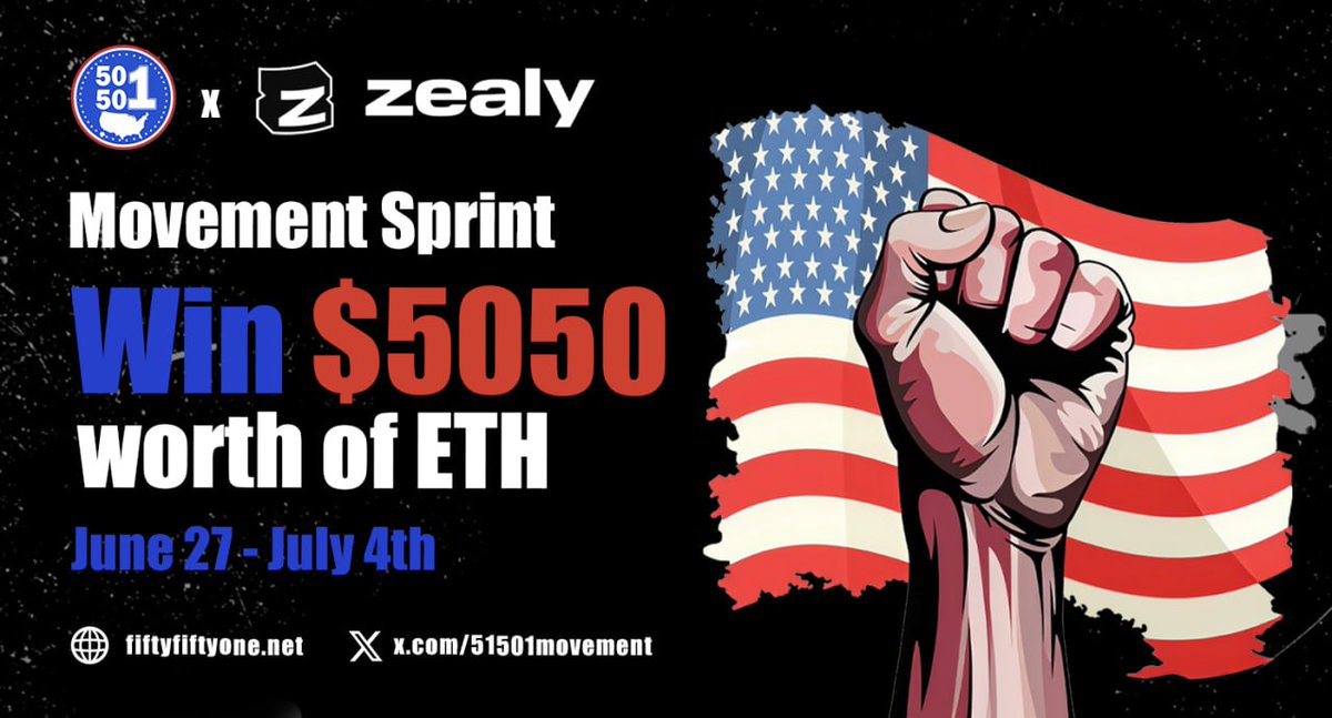 AirdropKart's tweet photo. 🚨 Airdrop: FiftyFiftyOne (ETH)
🔥 Prize Pool: $5050 worth of ETH 
🏆 Winners: Randomly 
📅 End Date: 4th July 2025
🚀 Distribution: TBA 

ℹ️ Airdrop Link: https://t.co/o1v5yVMW0g https://t.co/KerQ9Zt70r
