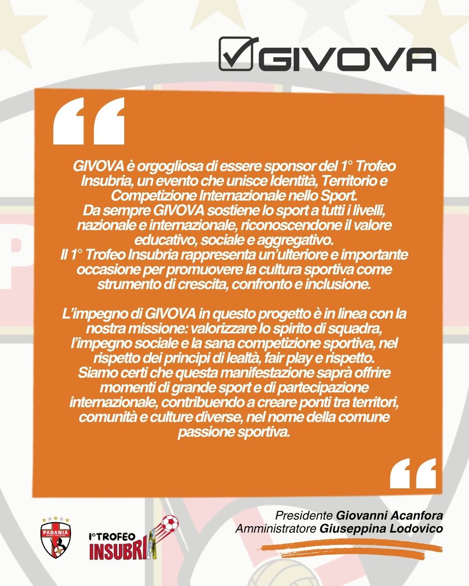 Dichiarazioni ufficiali – Sponsor tecnico GIVOVA