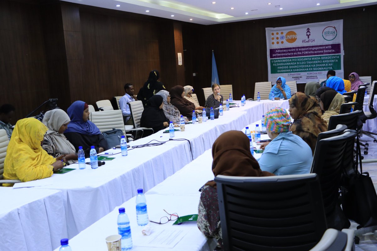 DearDaughterC's tweet image. With support from @UNFPA_SOMALIA, we conducted an advocacy event to engage female parliamentarians from the FGS and FMS, along with UN representatives. Our primary objective was to advocate for the passage of the FGM bills &amp;amp; the implementation of existing laws. #FGMBills #endFGM