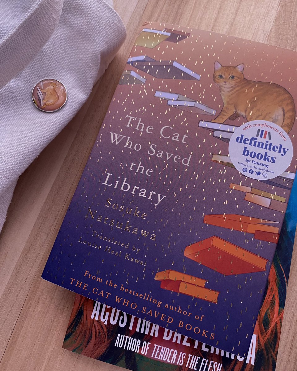 recent addition: 4 books with a bookish pin of The Cat Who Saved The Library by Sosuke Natsukawa courtesy of Pansing (thank you so much!)