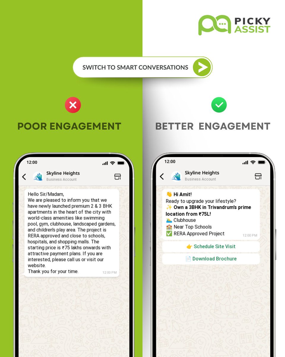 pickyassist's tweet image. Tired of long, boring WhatsApp messages?
📉 Poor engagement
✅ Smart, interactive replies
Switch to conversations that convert with Picky Assist!

#PickyAssist #WhatsAppMarketing #SmartConversations #CRM #LeadGen #MarketingTools