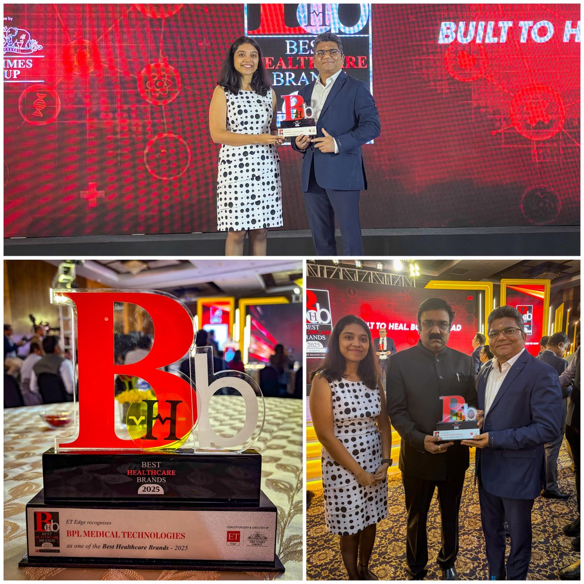 BPLMedTech's tweet image. BPL Medical Technologies recognized as one of the #BestHealthcareBrands2025 by Economic Times! 🏆
BPL MedTech stands firmly aligned on the #MakeInIndia mission - building locally for impact that reaches across the world. Here’s to continuing our journey with #healthcare at heart.