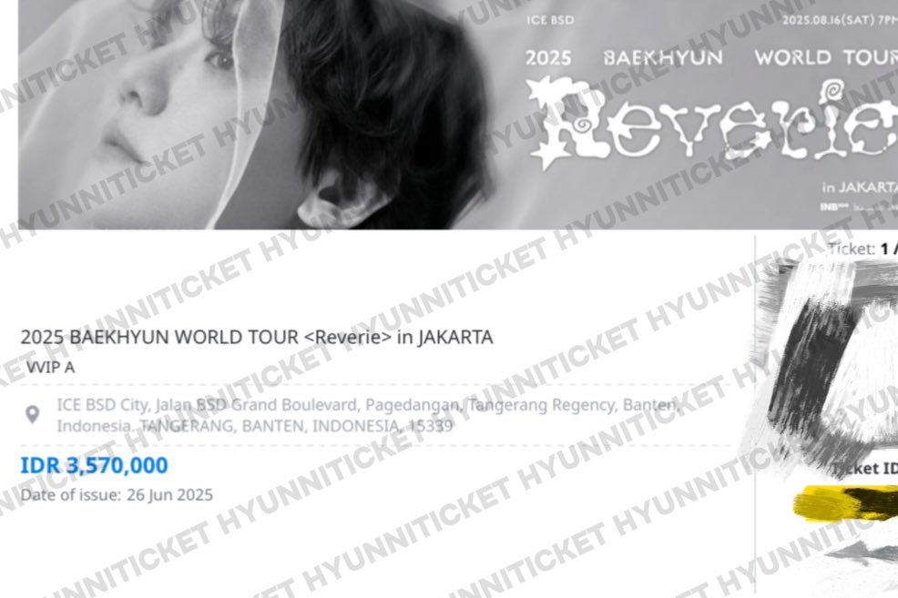 hyunniticket's tweet photo. <WTS> Baekhyun Reverie in Jakarta 🎫

1x VVIP A (QN — 3XX)

#BAEKHYUN #백현 #Reverie #ReverieTour #ReverieJAKARTA https://t.co/rjEGoMozDj