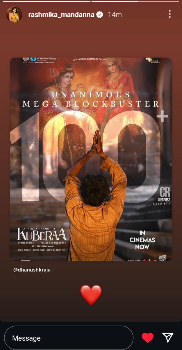 Rashu_Maam's tweet image. ❤️❤️❤️❤️🥰🥰
#InstaStory 
#Sameera #Deva
#kuberaasuccesscelebrations
#Kuberaa  #SekharKammulasKuberaa  #kuberaaincinemasnow
#Chiranjeevi 
#Nagarjuna 
#dhanush
#RashmikaMandanna
#rashmikamandanna
Rashu @iamRashmika Ma'am ❤❤❤❤🥰🥰✨✨✨✨🎆🎆🎆🎆