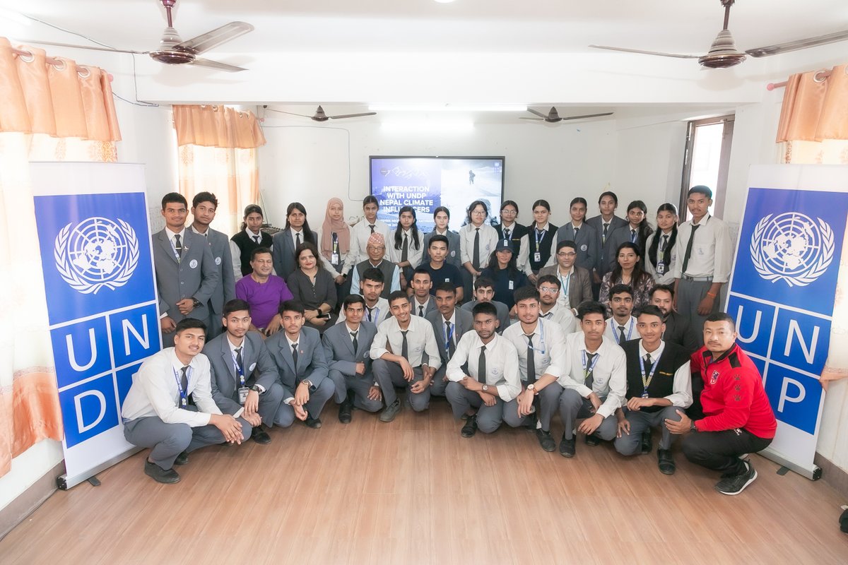 UNDP in Nepal (@undpnepal) on Twitter photo Empowering youth to lead with courage.💪
UNDP Nepal brought climate learning to life at Vishwa Niketan School—blending science, stories and the students' first-ever rock experience climbing led by <a href="/nimarinjisherpa/">Nima Rinji Sherpa</a>, the youngest to summit all 14 8000m peaks.
#MountainAndMe Empowering youth to lead with courage.💪
UNDP Nepal brought climate learning to life at Vishwa Niketan School—blending science, stories and the students' first-ever rock experience climbing led by <a href="/nimarinjisherpa/">Nima Rinji Sherpa</a>, the youngest to summit all 14 8000m peaks.
#MountainAndMe