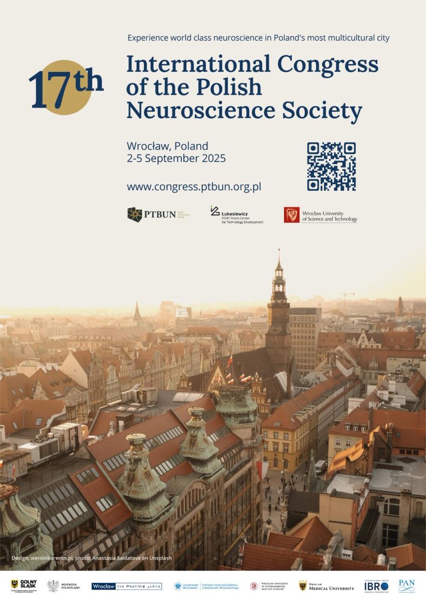📣 The #PTBUN invites the neuroscience community to the 17th International Congress of the Polish Neuroscience Society 🧠
📍Wroclaw, Poland | 🗓️ Sept 2–5, 2025
Join for plenary lectures, symposia, and interdisciplinary exchange in a city of rich scientific heritage.
#Neuroscience
