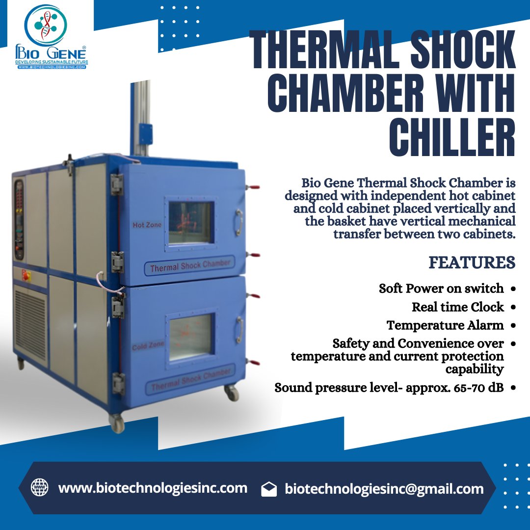 Bio_Gene's tweet photo. THERMAL SHOCK CHAMBER WITH CHILLER PLANT
BIO GENE'S Thermal Shock Chamber with chiller delivers unmatched reliability in rapid temperature cycling. https://t.co/GkBIsGl8ZW
#ThermalShockChamber #ThermalTesting #Biogene #Biotechnologiesinc #thermalshockchamberwithchillerplant https://t.co/4bGeyWY6Bd