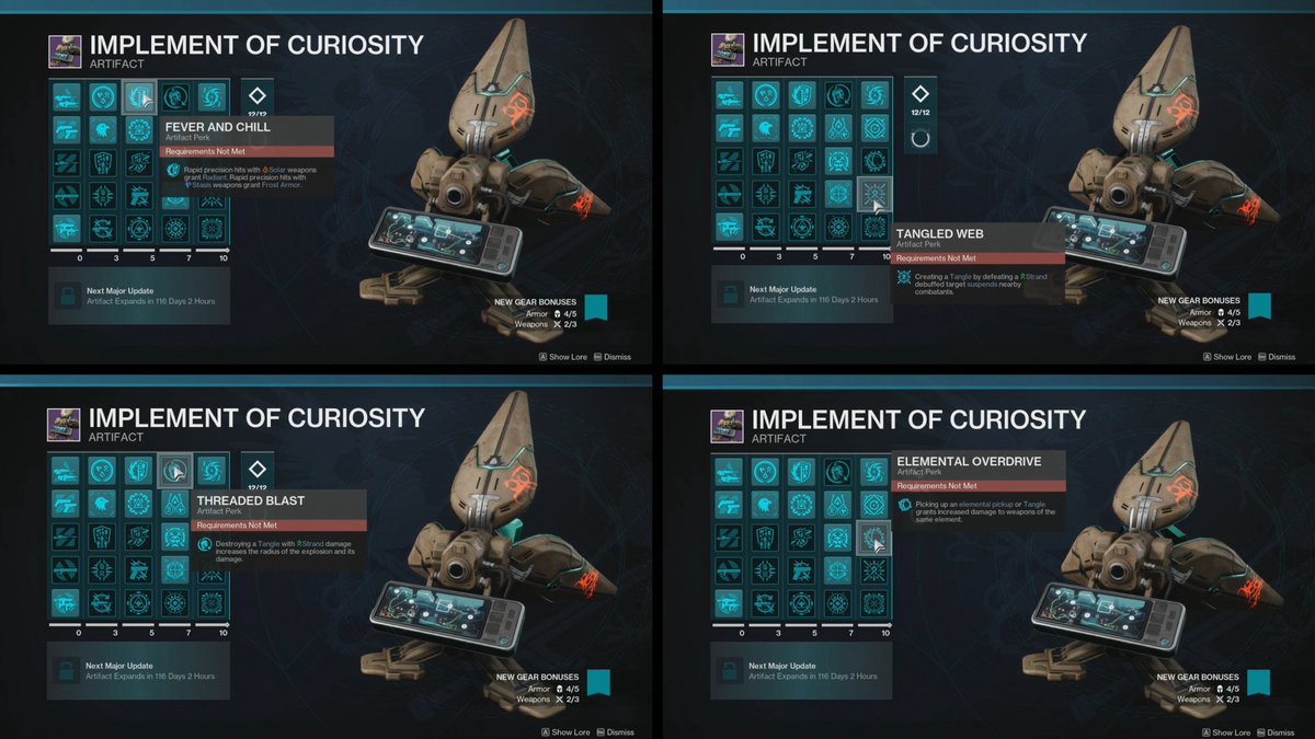 Here’s a look at some of the Artifact Perks coming next season: 

• Overload Rapid Fire: Uninterrupted fire from your equipped Auto Rifles and Submachine Guns grants bullets that stun combatants, delaying ability energy regeneration and lowering combatant damage output. Strong