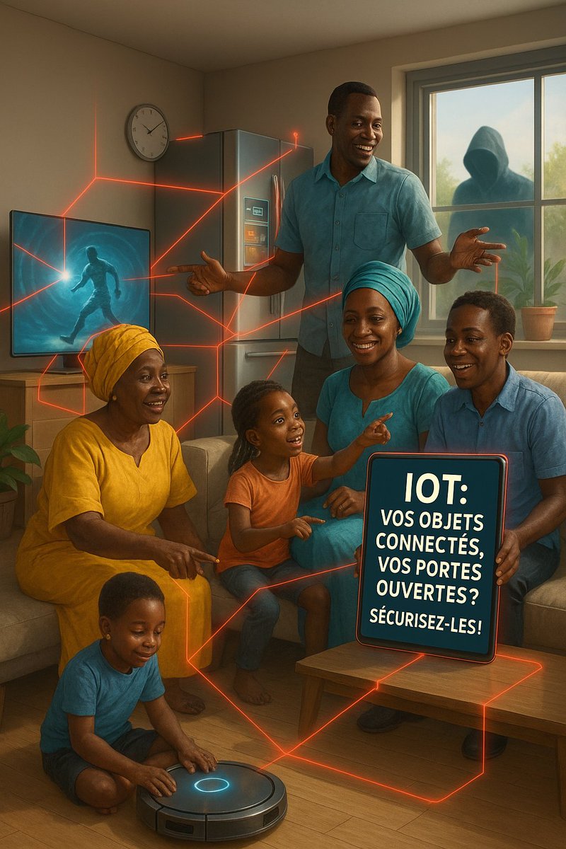 loi200812's tweet photo. 🔟 Attaques sur l’IoT (Internet des Objets):
Nos objets connectés (montres, caméras, maisons intelligentes) sont des portes d’entrée pour les cybercriminels s’ils ne sont pas sécurisés.
Changez les mots de passe par défaut!
#IoT
#ObjetsConnectes https://t.co/NyeRsxjpA3