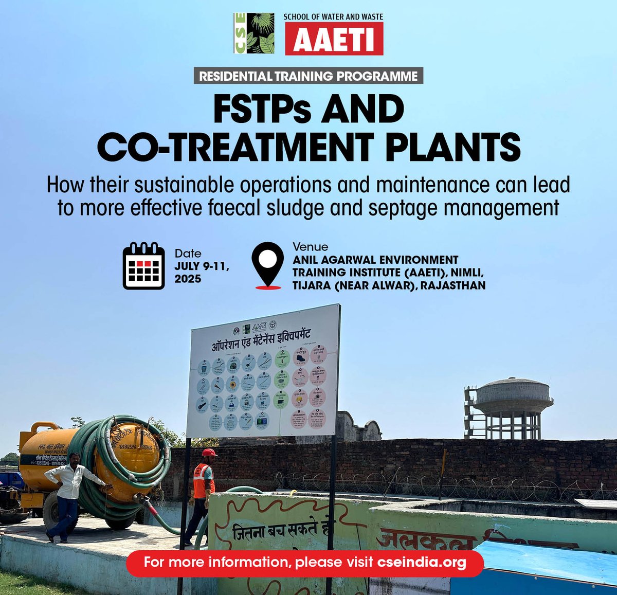 Training Alert | Effective operations and maintenance (O&amp;M) is the backbone of any sanitation infrastructure. <a href="/CSEINDIA/">CSEINDIA</a> is organising a three-day residential training programme to equip officials, practitioners, and professionals across India with the necessary technical