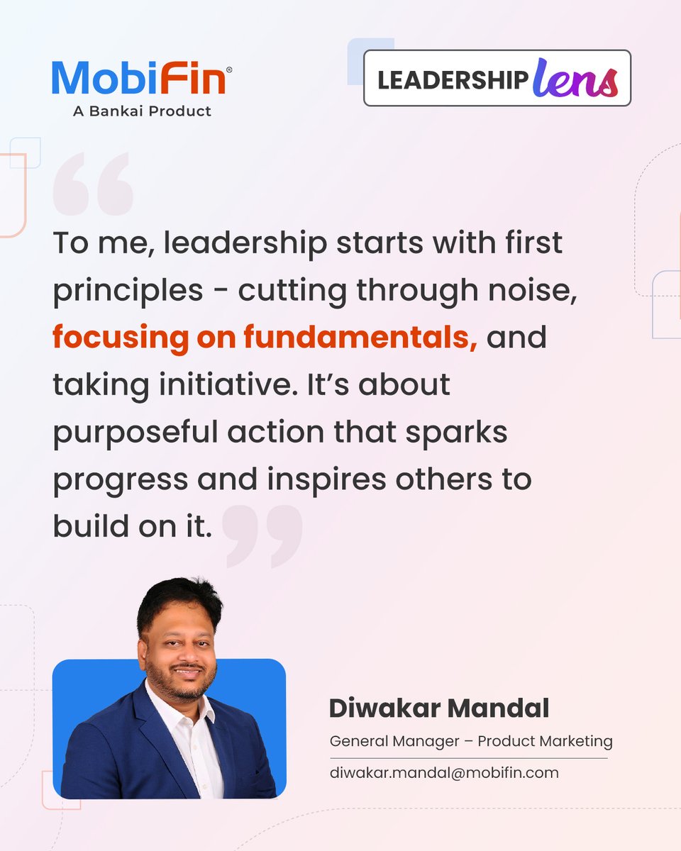Every team has that quiet fire—the doer, the builder, the calm in chaos. That’s the spirit behind #LeadershipLens at MobiFin. In our first edition, Diwakar Mandal shares what real leadership in fintech looks like: clear, bold, and quietly unstoppable. 

#TeamMobiFin