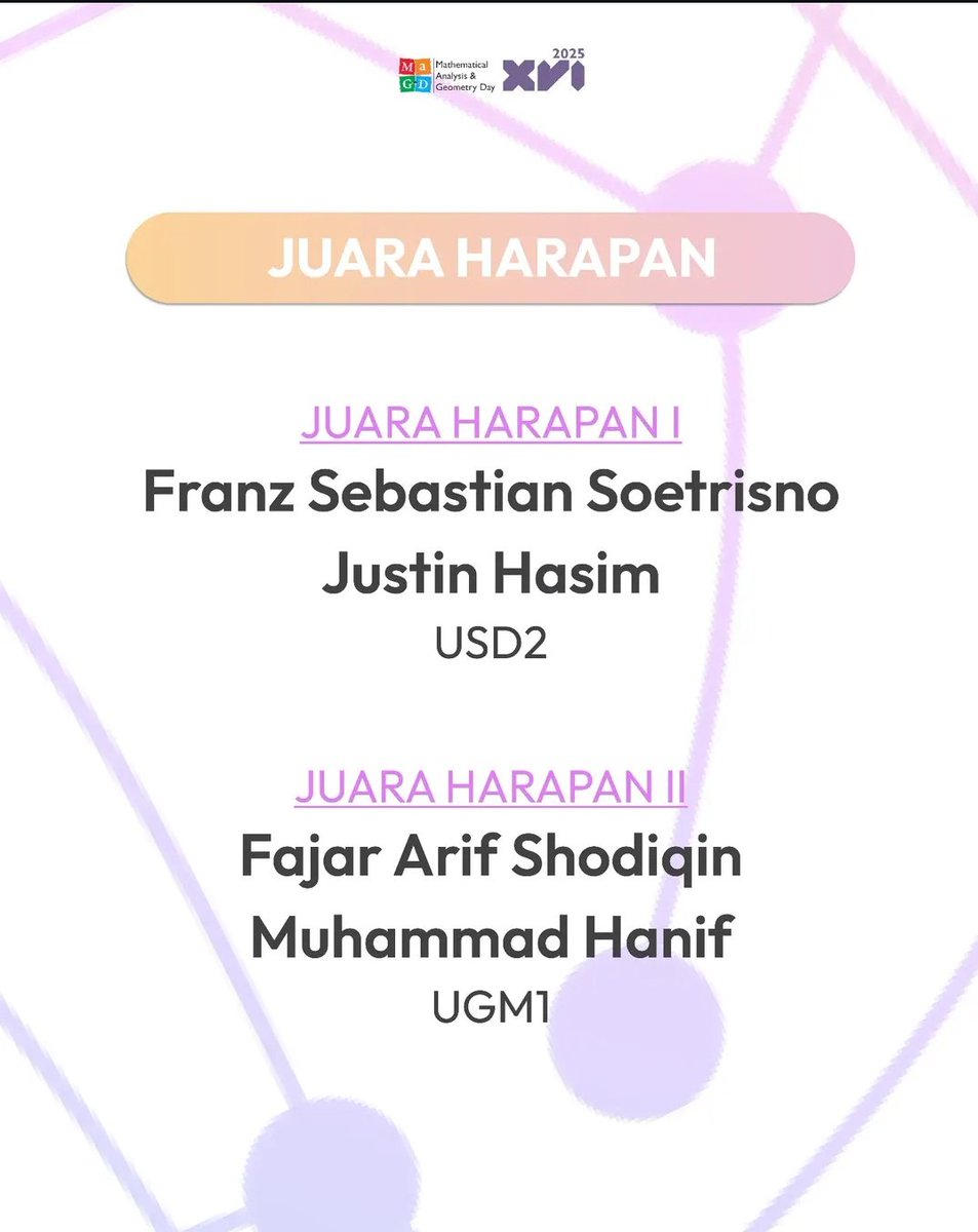 ribboncompass's tweet photo. 2. KING MATEMATIKA BANGKIT DARI TIDURNYA. 

Apa itu lomba makan kerupuk? King #Hanif langsung lomba analisis kalkulus di MaGD ITB &amp; menyabet juara harapan 2!!!!

Tenang ges, ini baru pemanasan... kalian tidak akan siap melihatnya dalam mode ON FIRE🔥🔥🔥🔥 https://t.co/suEjAm6nOx