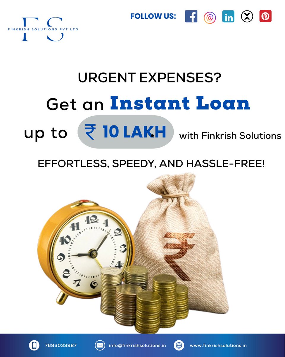 finkrishsol's tweet image. Jaldi paisa chahiye? 💸
Get instant loan up to ₹10 Lakh with finkrish Solutions ! 
No stress, no drama—just fast cash, full aaram.
.
.
.
#instantloan #finkrishsolutions #quickmoneytips #nostresszone #loan