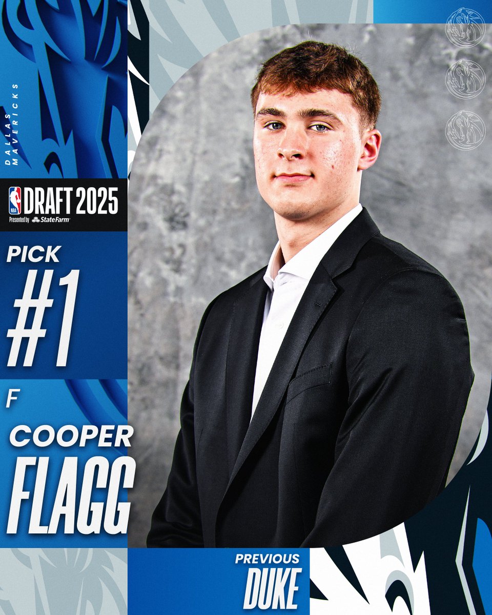 NBAspain's tweet photo. Cooper Flagg ⭐️

El número 1️⃣ del #NBADraft 

Nuevo jugador de los @dallasmavs https://t.co/suF7wN5NKa