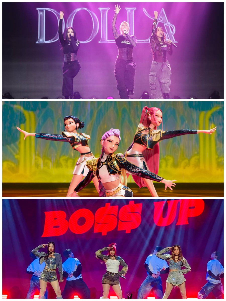 brolingolayous's tweet photo. @kiozru The Huntrix aka those girls in KPOP Demon Slayer was literally created based on DOLLA. I mean just look at their visuals. The Huntrix and DOLLA looks 100% alike!

This is a sign for us to sign up as iDollas (this is what the fanbase called). https://t.co/Wh1FrSaiFM