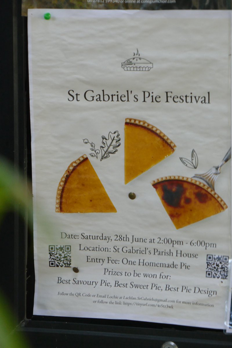 We pray for Westmoreland Place, for Ukraine &amp; the the Near &amp; Middle East. 9.30 am Mass. And look forward to Saturday's Pie Festival.