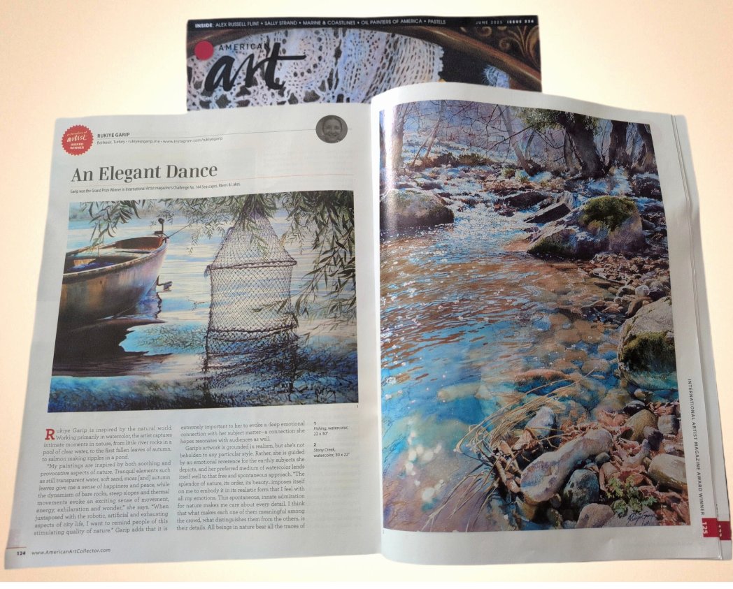 Amerika' da yayınlanan prestijli sanat dergilerinden biri olan "American Art Collector" dergisinin Haziran sayısında, resimlerim ve resimlerime dair dört sayfalık makale yayımlandı.