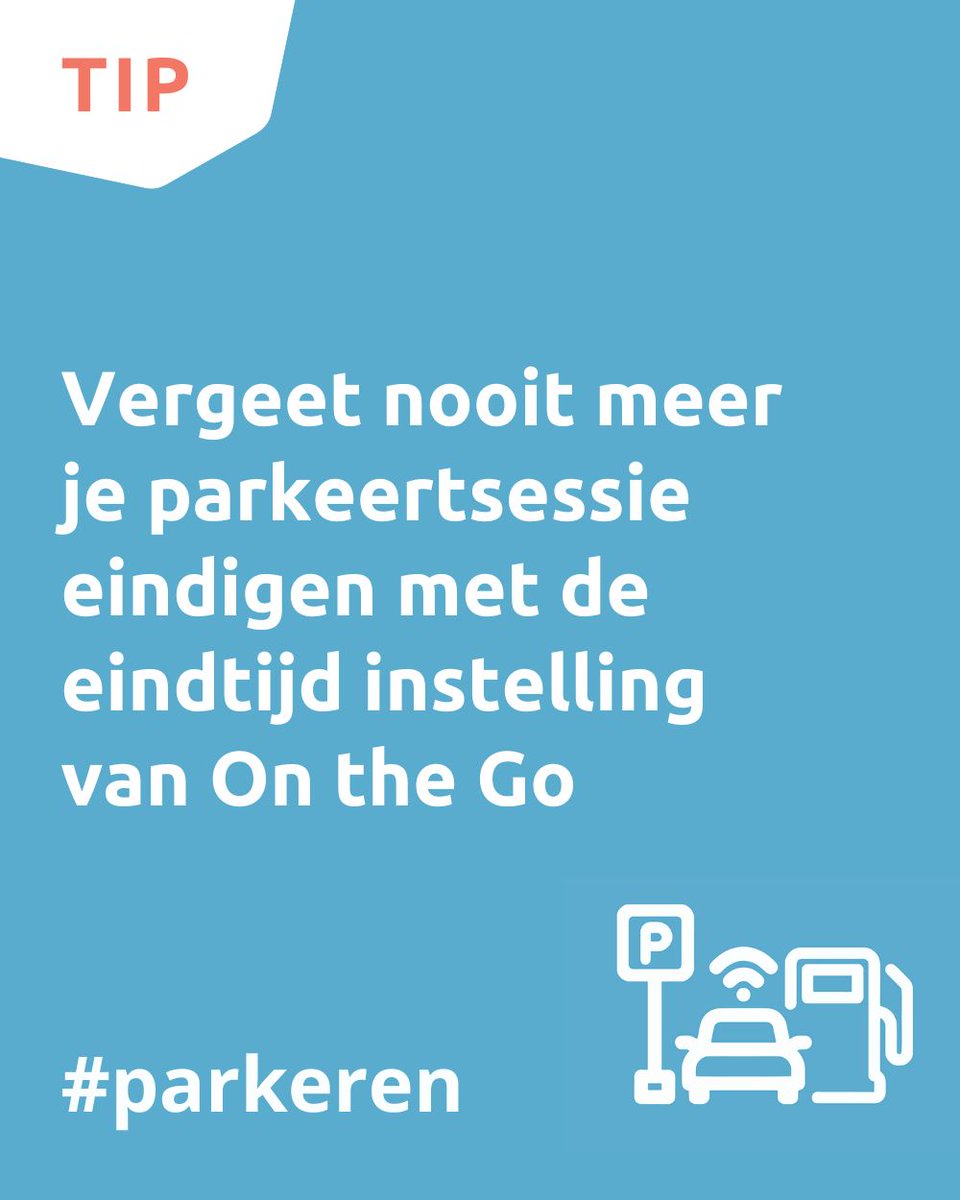Vergeet nooit meer je parkeersessie te eindigen met de handige eindtijd instelling van On the Go. De sessie wordt automatisch gestopt en verleng eenvoudig als het nodig is. Zo nooit teveel!

#parkeren #parkeerapp #automelding #timemanagement #onthego #parkeersessie #auto