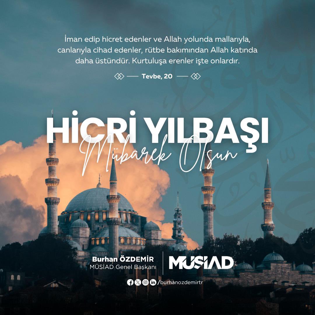 Milletimiz ve tüm İslam âleminin Hicri 1447'nci yılını en kalbî duygular ile kutluyor, yeni yılın ülkemize, milletimize ve tüm insanlığa sağlık ve hayırlar getirmesini Cenab-ı Allah'tan niyaz ediyorum.