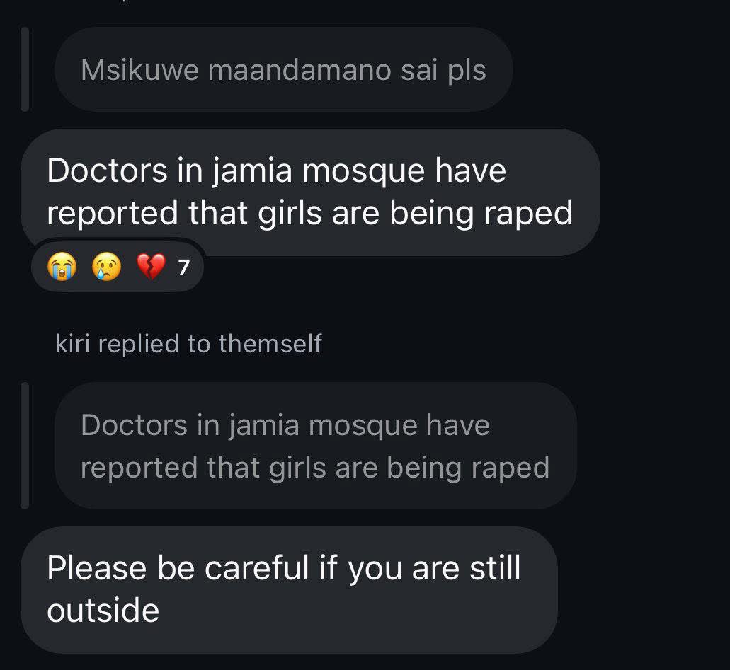 HonSharonKeter's tweet photo. My heart breaks for the women who were raped yesterday during a peaceful protest. Some goons are even boasting about it openly, saying it through their chests. This cruelty is unbearable and must never be ignored. To the survivoryou are not alone. We must demand justice https://t.co/ZN9AEE5uaf