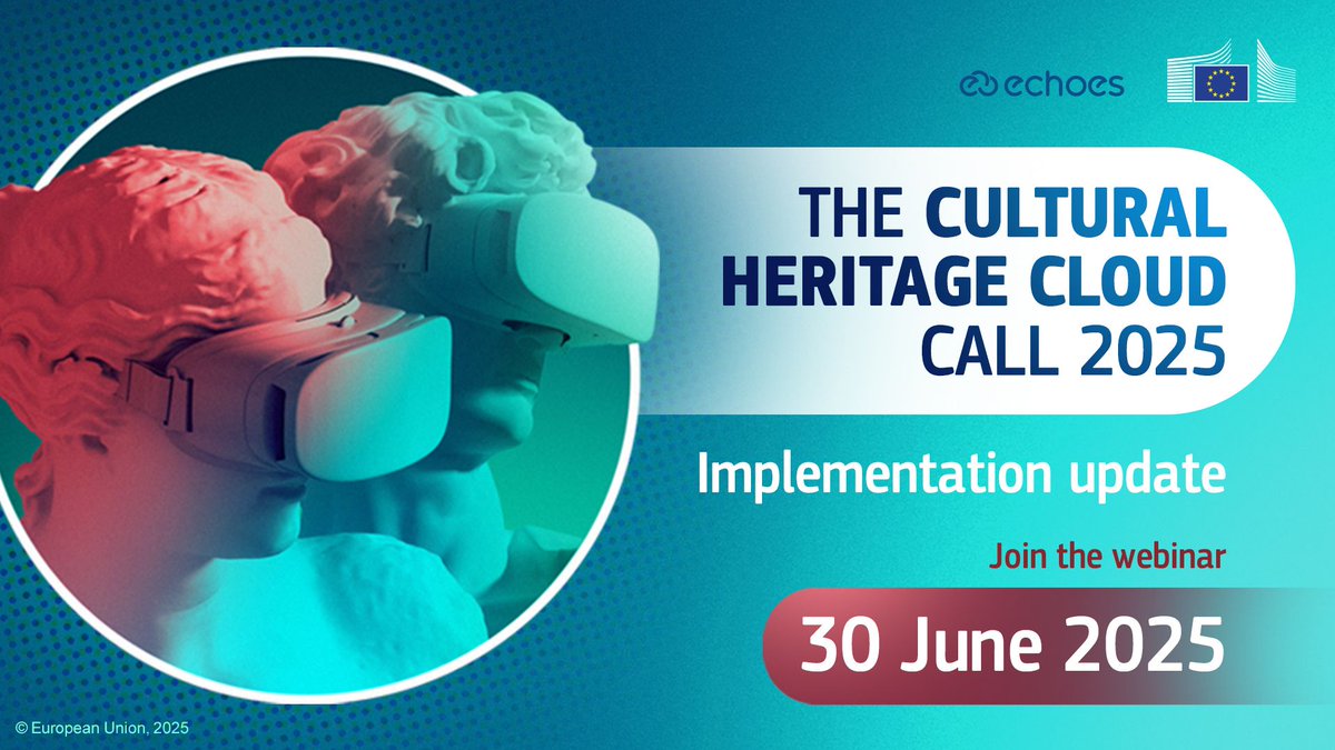 REA_research's tweet photo. Ready to shape the future of the European #CulturalHeritageCloud?

📅 Join the #ECCCH webinar on 30 June to connect with past &amp; future projects  and help drive digital heritage innovation.

🎙️ Don’t miss the live Q&amp;A with @echoes_eu 

 Register now 👉https://t.co/exZgRu2BGG https://t.co/qWyyciYZFX