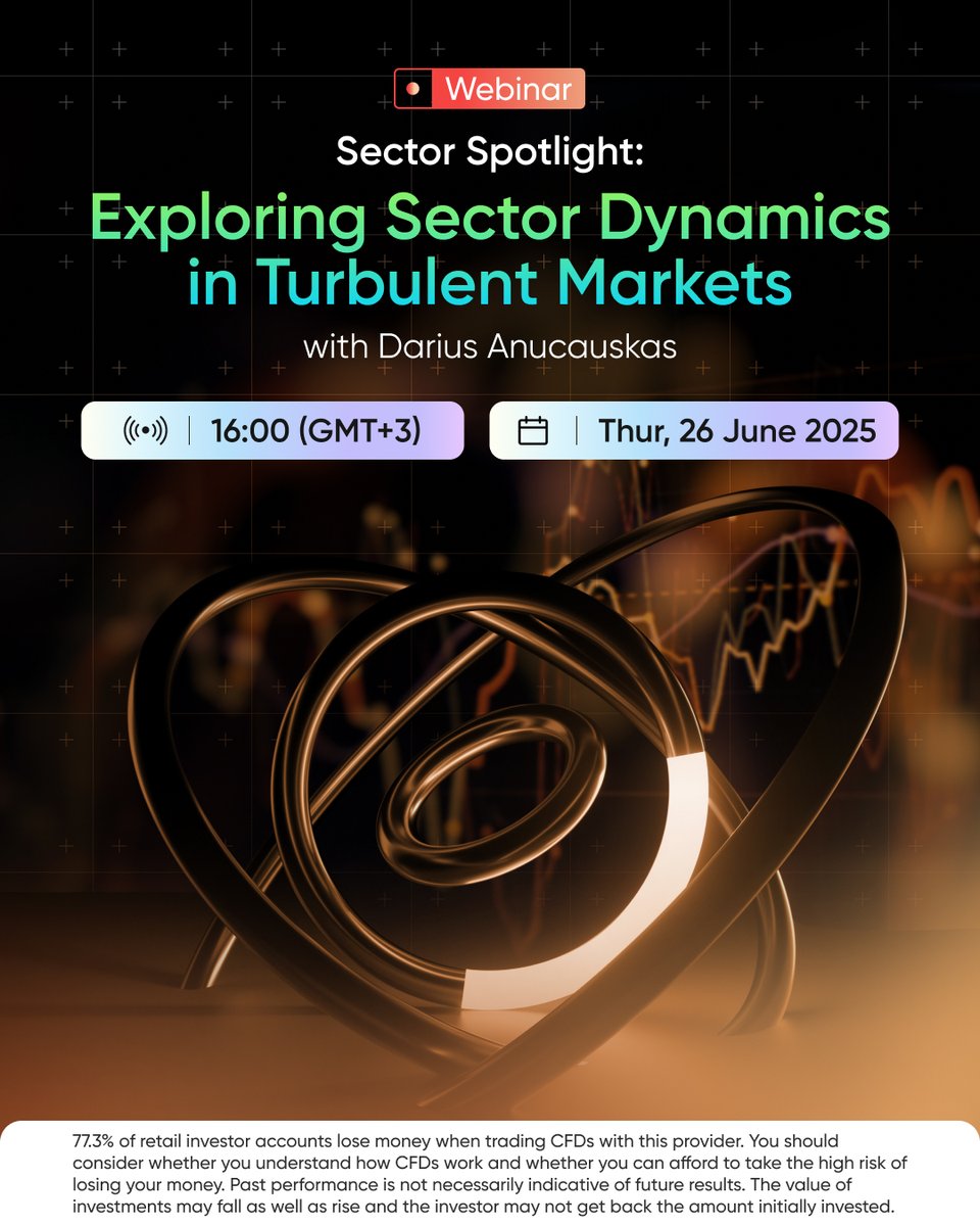 Join us later for our live webinar:
Sector Spotlight: Exploring Sector Dynamics in Turbulent Markets 🔍

📊 Darius will be sharing insights, techniques, and sector-based analysis to help you trade smarter in uncertain times.

📲 Haven’t signed up yet? bit.ly/sectordynamics…