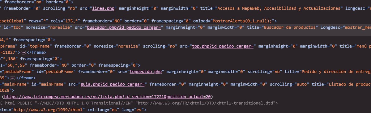 Voy a probar a hacer la compra online en <a href="/Mercadona/">Mercadona</a> por primera vez, entro en la web y.....

Vaya nostalgia me acaba de entrar.
Sus tablas, sus iframes, sus funciones sin ocultar...

Así da gusto cojones!