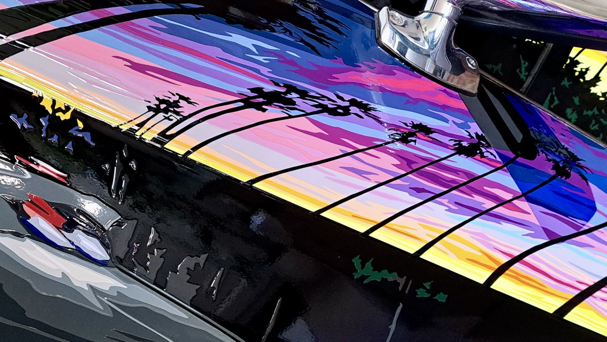 JClarkArtist's tweet image. A sneak peek at my latest car door artwork to be exclusively revealed at motoarto.com this July  3/4/5 at @BikeShedMC. LAXJ-S features a #handcut #vinyl rendition of an L.A. sunset reflected on an @Jaguar XJS door. Visit Motoarto to get your tickets. #jaguar #jaguarxjs