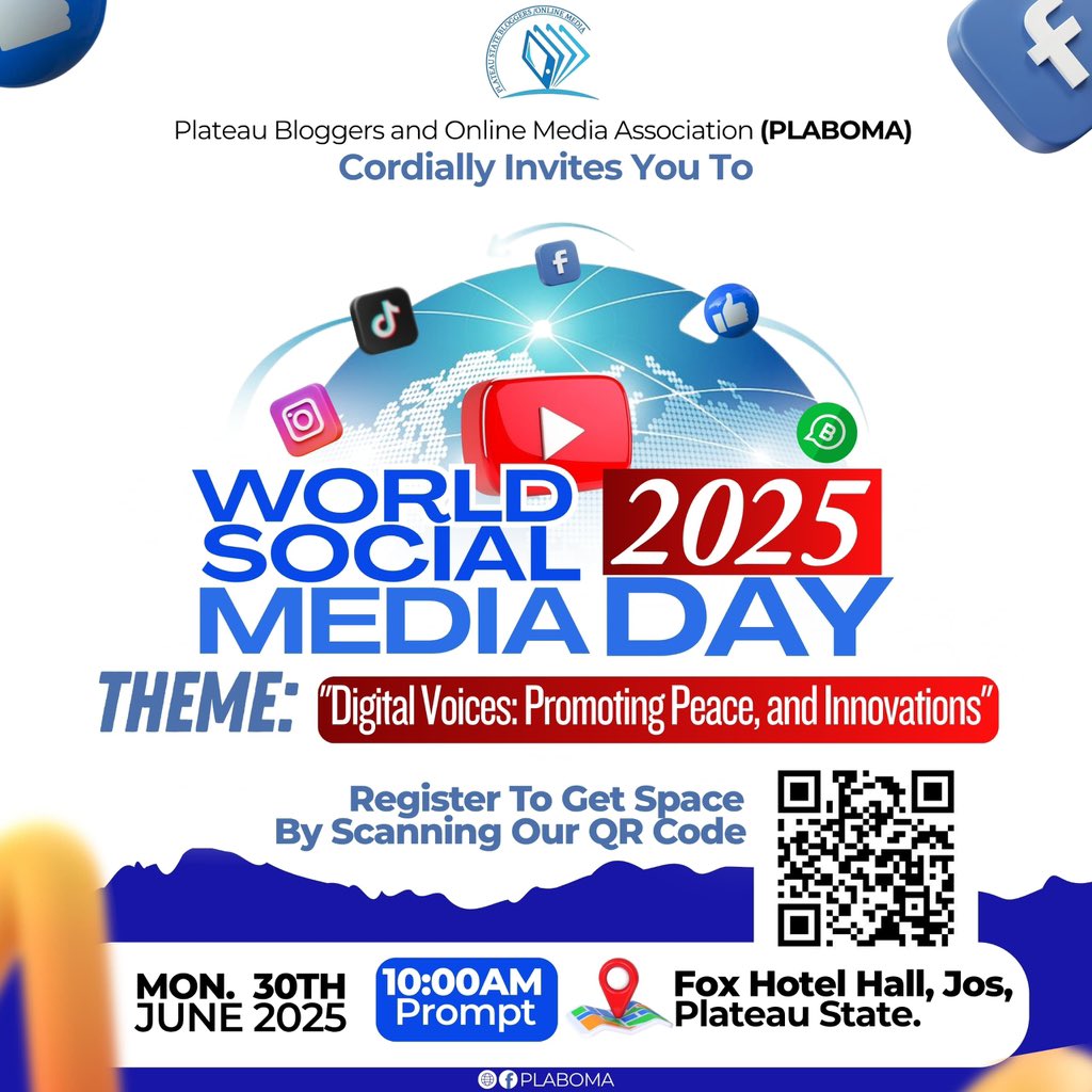 4wardwego's tweet photo. Jos-In
✅ Register Now to Secure Your Spot For Free:
👉 https://t.co/HrkiSSm9Qz

Let your voice be heard in shaping a peaceful and innovative digital future!
For inquiries, contact the organizers via DM or call  09010888777

#PLABOMA #SocialMediaDay2025 https://t.co/cA5rEA35zG