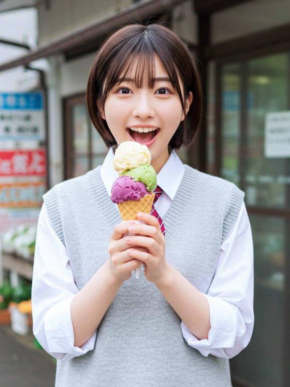 こんにちは😊
道の駅にジェラート屋さん✨あった😄#AI_Eats  #AI美女
x.com/i/grok/share/t…