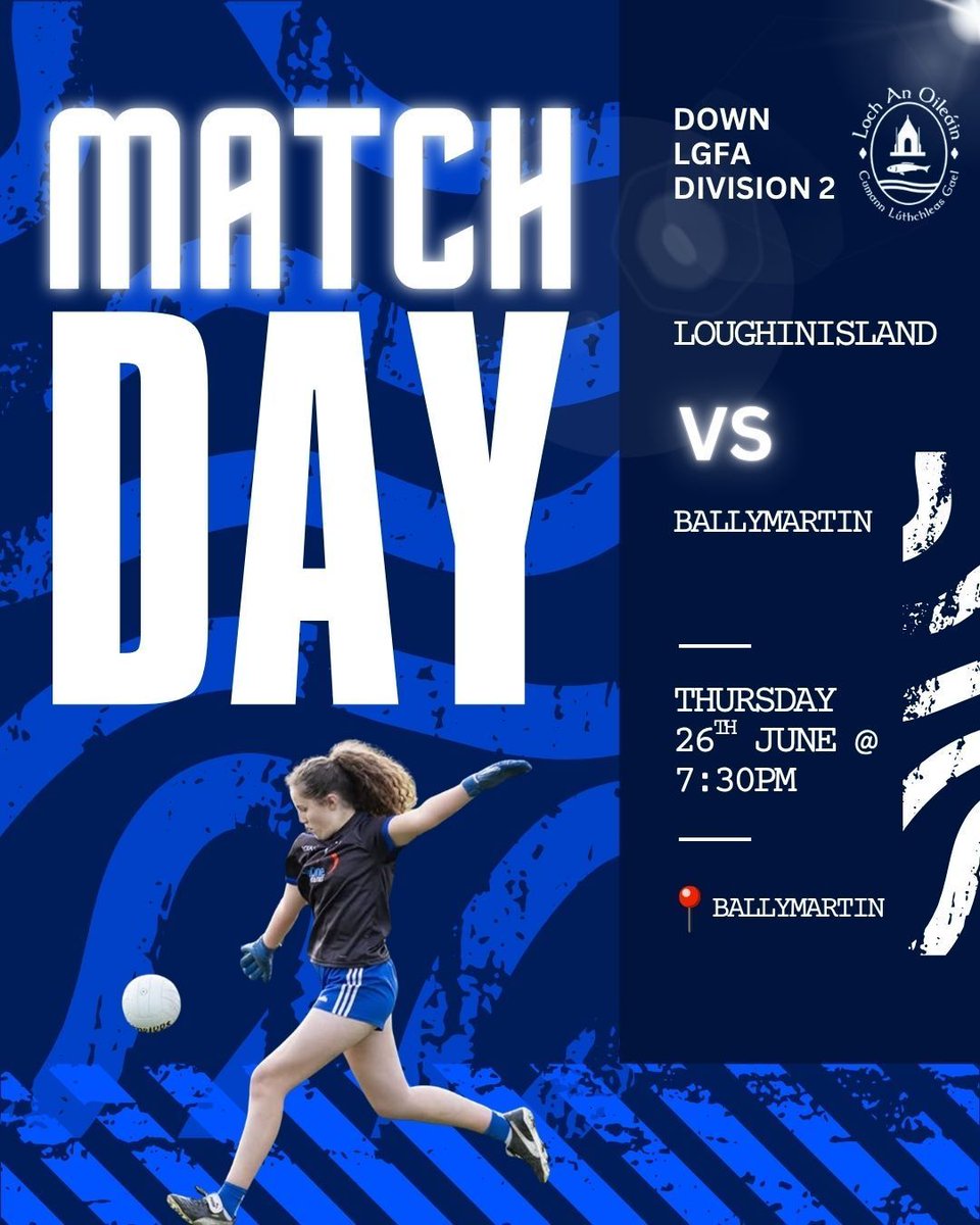 🔵⚪️GAME DAY⚪️🔵

Tonight our senior ladies are away to Ballymartin. Throw in at 7:30pm

Let’s get out and support the girls 🔵⚪️