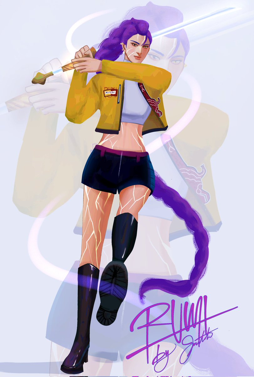 __firearrow__'s tweet image. Rumi👹💜

#kpopdemonhuntersfanart